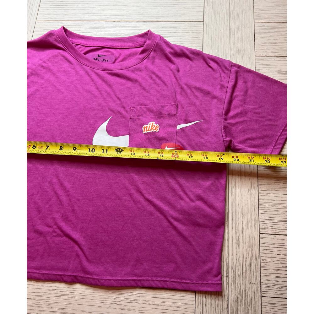 Nike cropped short sleeve‎ hot pink dri-fit sz XS workout athletic t shirt. - Picture 3 of 9
